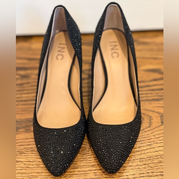 INC Black Rhinestone Heels 👠 - Picture 2 of 10